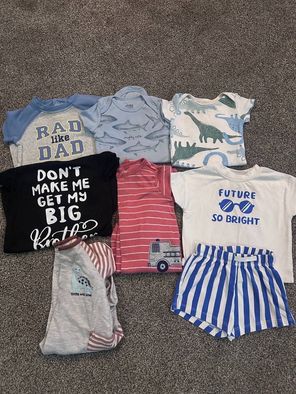Mixed Kids Clothing Bundle - Blue, Gray, White, Black, Pink